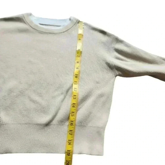 Lululemon Waist Length Crewneck  Sweater Prosecco Lemon Sorbet Cotton Women's 4 - Picture 12 of 13
